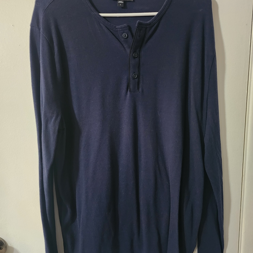 Express Navy Henley Shirt